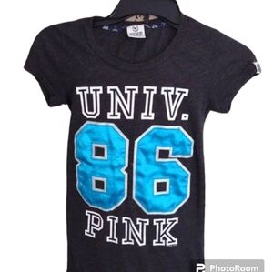 Victoria's Secret PINK gray blue graphic tee in XS